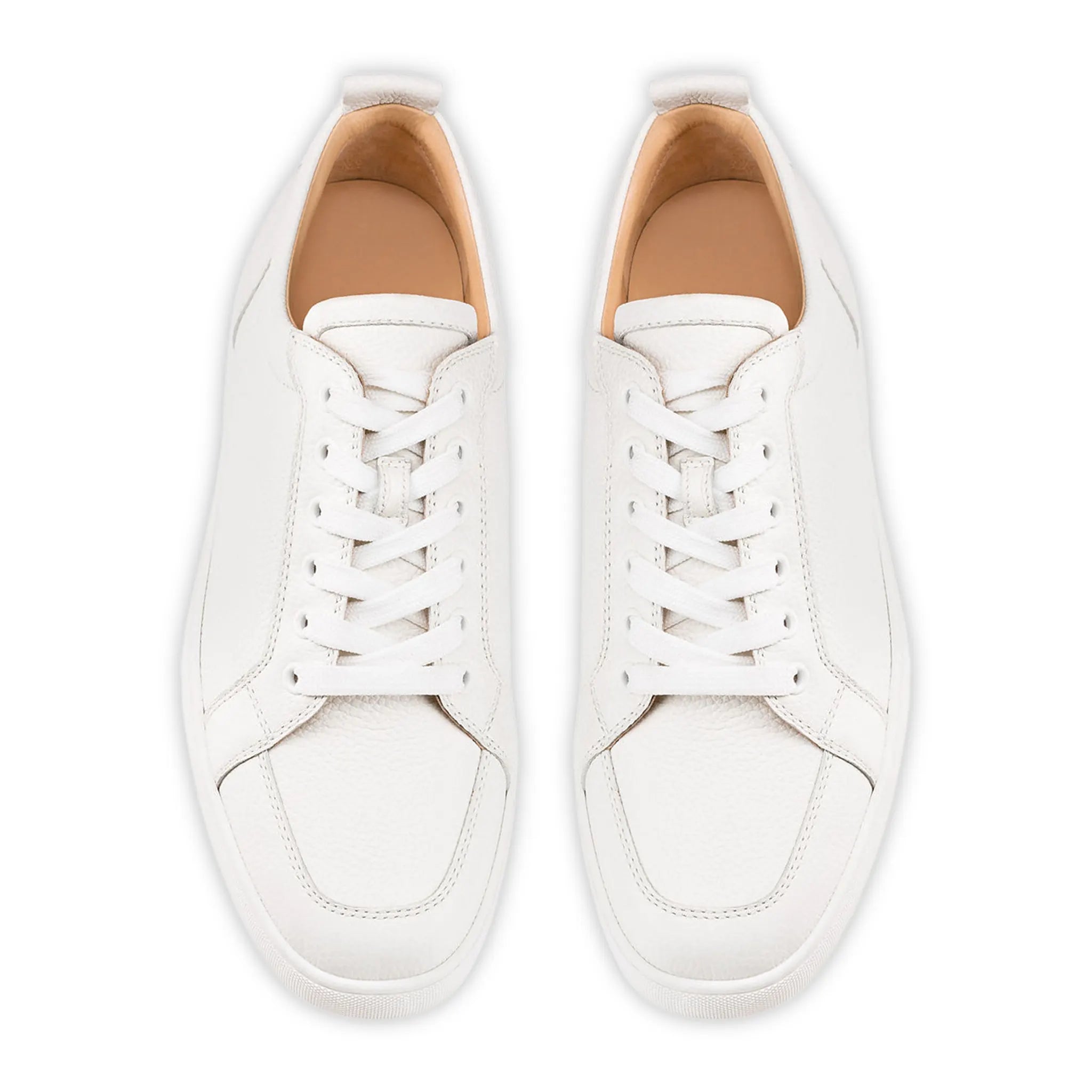 Upper View of Christian Louboutin Rantulow Flat White Grain